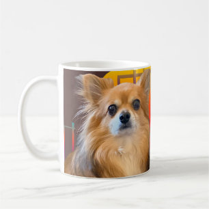 Long Hair Chihuahua genannt Dylan Kaffeetasse
