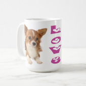 Long Hair Chihuahua Welpe Hund Lila Liebe Kaffeetasse (Vorderseite Links)