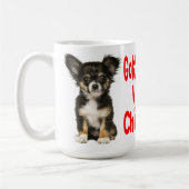 Long Hair Chihuahua Welpe Hund Rote Liebe Kaffeetasse (Links)