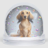 LONG HAIR DACHSHUND SNOW GLOBE SCHNEEKUGELN (Vorderseite)