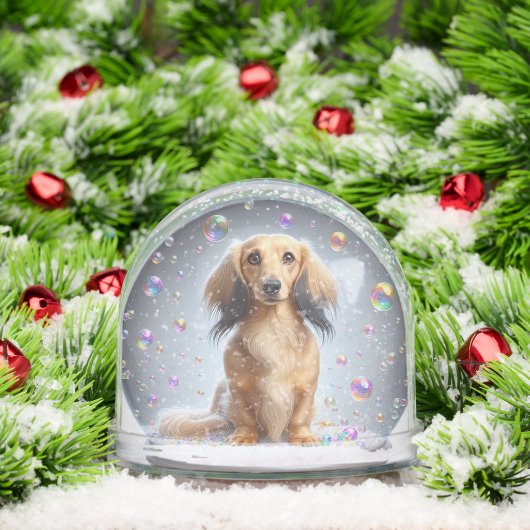 LONG HAIR DACHSHUND SNOW GLOBE SCHNEEKUGELN (Weihnachten)