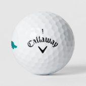 Long Hair Dackel Aquamarin Golfer Geschenk Golfball (Logo)