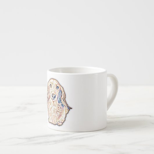 Long Hair Dackel gibt Niedliche Dackel Dackel Dog Espressotasse (Vorderseite Rechts)