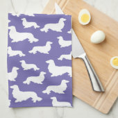 Long Hair Dackel Lila Lilac Küche Handtuch (Viertel Falte)