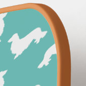 Long Hair Dackel Love Pickleball Aquamarin Pickleball Schläger (Linke Seite)