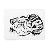 Long Hair Dackel Lover Geschenk Dackel Mama Vater  Magnet (Horizontal)