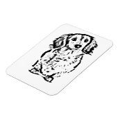 Long Hair Dackel Lover Geschenk Dackel Mama Vater  Magnet (Linke Seite)