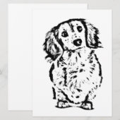 Long Hair Dackel Lover Geschenk Dackel Mama Vater Menükarte (Vorne/Hinten)