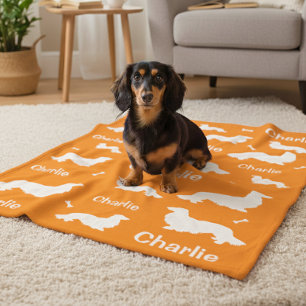 Long Hair Dackel Personalisierte Dackel Blanket Fleecedecke