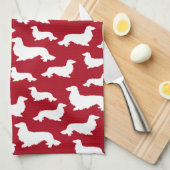 Long Hair Dackel Rote Dackel Hund Küchentuch (Viertel Falte)