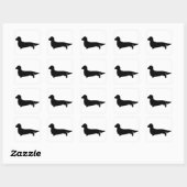 Long Hair Dackel Square Sticker (Blatt)