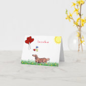 Long Hair Dackel Valentine Karte (Gelbe Blume)