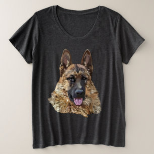 Long Hair German Shepherd Dog Große Größe T-Shirt