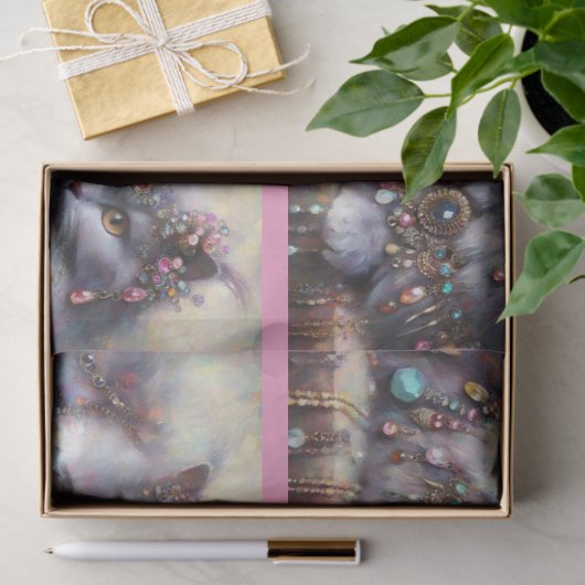 Long Hair Gray Nebelung Cat Kitty Decoupage Seidenpapier (Geschenk)