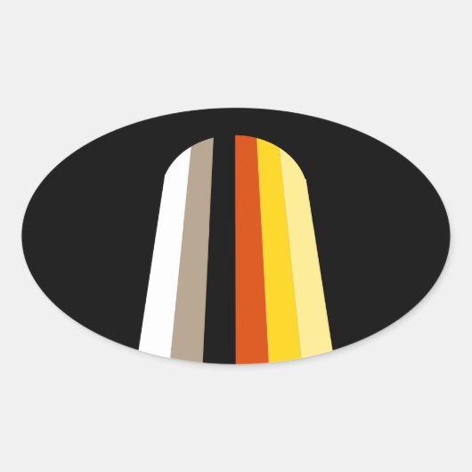 LONG HAIR PRIDE OVALER AUFKLEBER (Vorderseite)