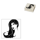 Long Hair Schöne Frauen Mode Makeup Art Gummistempel (Stempel)