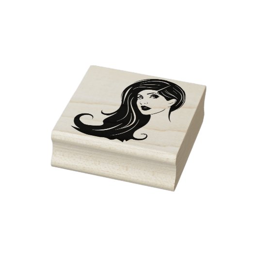 Long Hair Schöne Frauen Mode Makeup Art Gummistempel (Stempel)