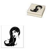 Long Hair Schöne Frauen Mode Makeup Art Gummistempel (Stempel)