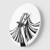 Long Haired Beauty Wall Clock Große Wanduhr (Winkel)