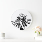 Long Haired Beauty Wall Clock Große Wanduhr (Zuhause)