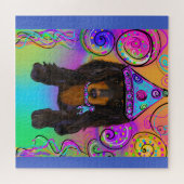 LONG HAIRED BLACK & TAN DOXIE PUZZLE (Horizontal)