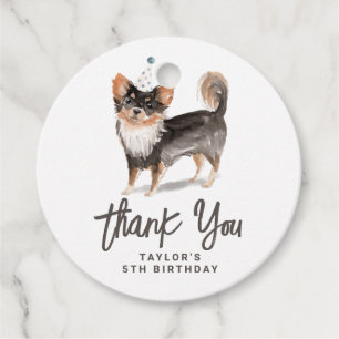 Long Haired Chihuahua Dog Birthday Vielen Dank Geschenkanhänger