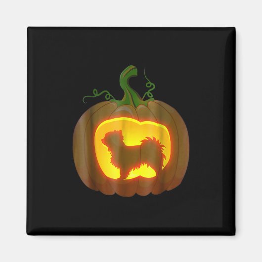 Long Haired Chihuahua Halloween Magnet (Vorne)