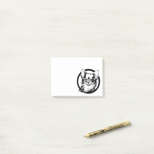 Long Haired Chihuahua Post-it Klebezettel (Auf Schreibtisch)