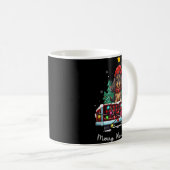 Long Haired Dachshund Christmas Dog Truck Plaid Fu Kaffeetasse (VorderseiteRechts)