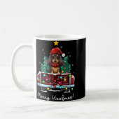 Long Haired Dachshund Christmas Dog Truck Plaid Fu Kaffeetasse (Links)