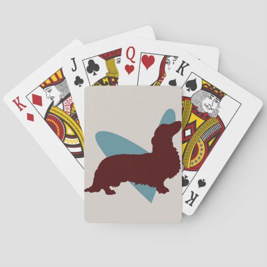 Long-haired Dachshund Playing Cards Spielkarten (Rückseite)