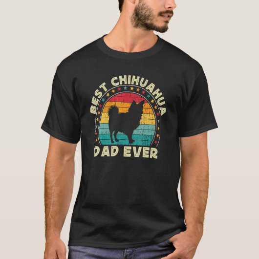 Long Haired Hair Chihuahua Dad For Men Chiwawa Do T-Shirt (Vorderseite)