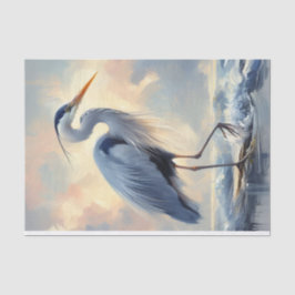 Long Haired Heron Decoupage Seidenpapier