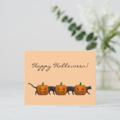 Long Halloween Cat Postkarte (Stehend Vorderseite)