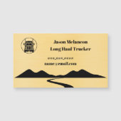 Long Haul Trucker Gold Truck Road Mountain Magnet (Vorderseite)