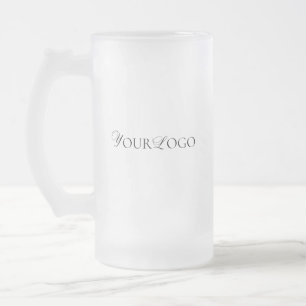 Long Horizontal Custom Logo Text Company Mattglas Bierglas