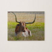 Long Horn Cattle Texas Jigsaw Puzzle (Horizontal)