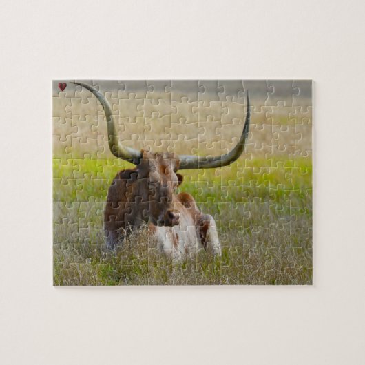 Long Horn Cattle Texas Jigsaw Puzzle (Horizontal)