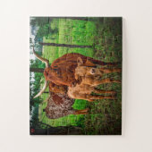 Long Horn Cattle Texas Puzzle (Vertikal)