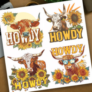 Long Horn Howdy Aufkleber