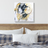 Long Horn Sheep Leinwanddruck (Insitu (Schlafzimmer))