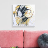 Long Horn Sheep Leinwanddruck (Insitu (Wohnzimmer))