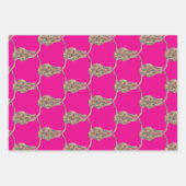 Long horn Wrapping Paper Flat Sheet Set of 3 Geschenkpapier Set (Vorderseite 2)