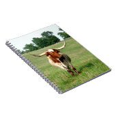 Long Horned Cow Notebook Notizblock (Rechte Seite)