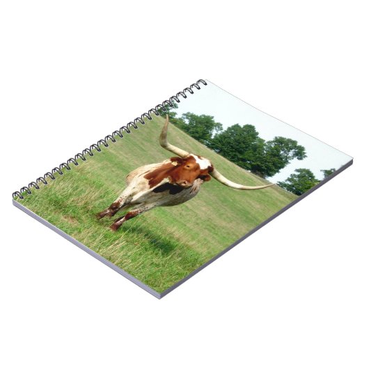 Long Horned Cow Notebook Notizblock (Linke Seite)