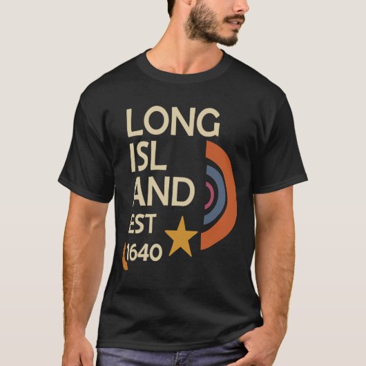 Long Island 1640 - Retro Sternexplosion (Creme & R T-Shirt (Vorderseite)