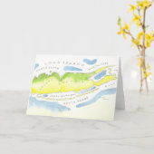 Long Island-Aquarell Karte (Gelbe Blume)