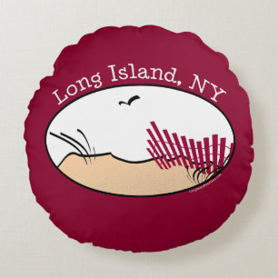 Long Island Beach Dunes Rundes Kissen