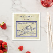 Long Island Die Hamptons Karte störte Hochzeit Serviette (Beispiel)
