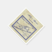 Long Island Die Hamptons Karte störte Hochzeit Serviette (Ecke)